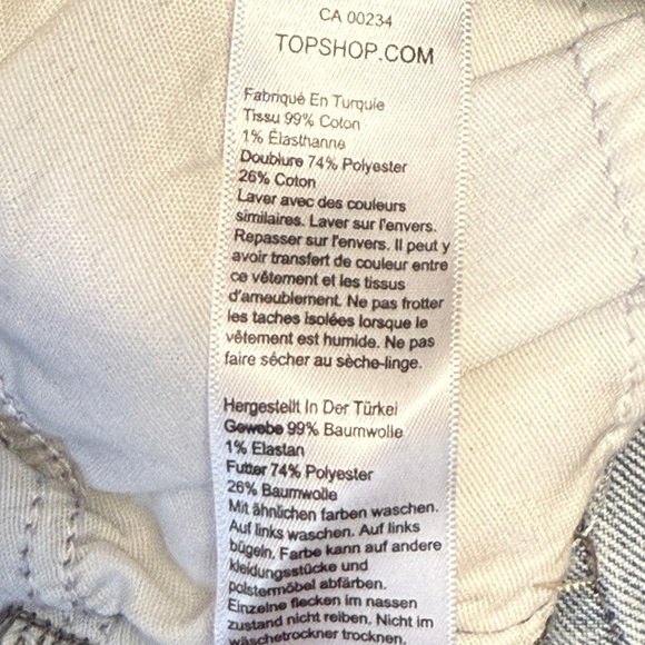 Topshop Ripped Straight Leg Raw Hem Jeans. Size 28 Blue #1427 - Picture 9 of 10